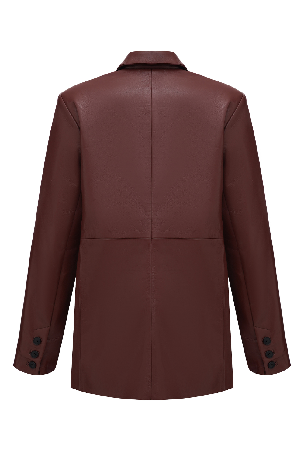 Бордовий піджак з екошкіри