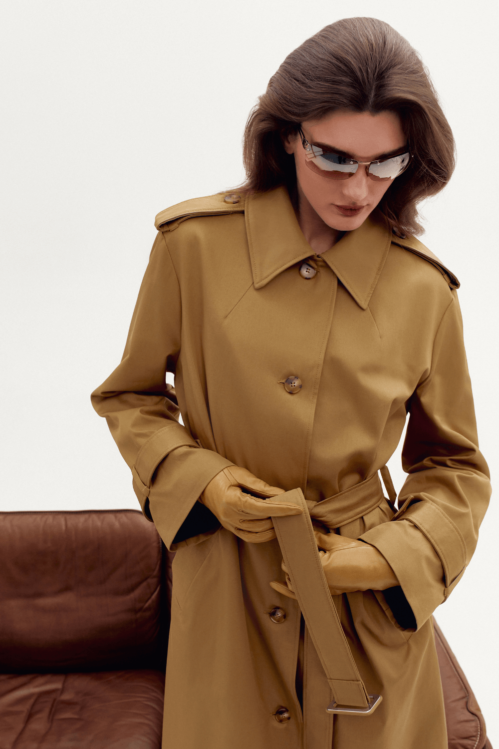 Beige trench coat