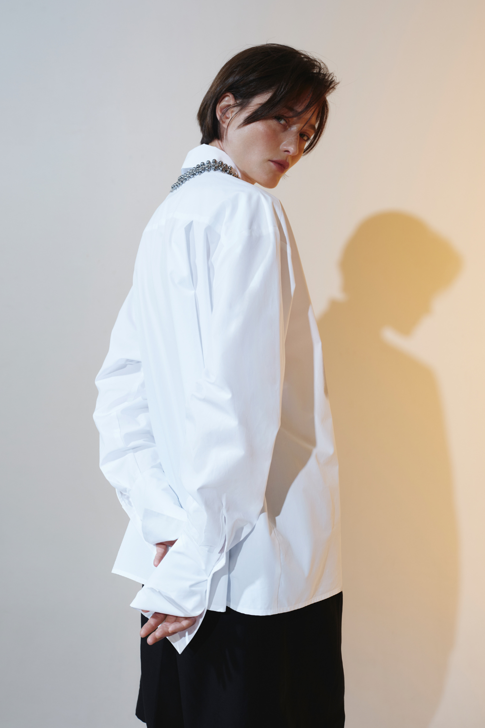 White long-sleeved shirt — Silent Force base