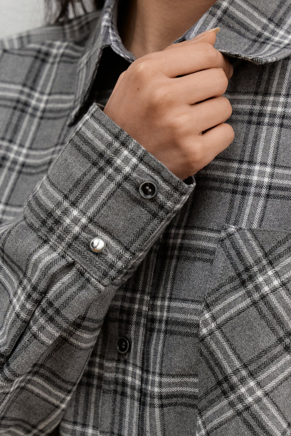 Сіра фланелева сорочка Oversize