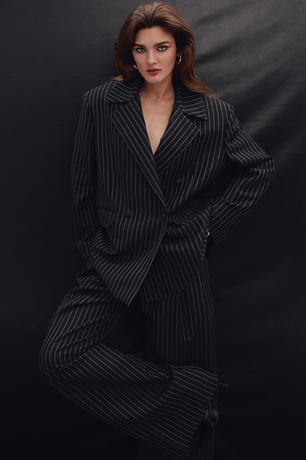 Black striped pants
