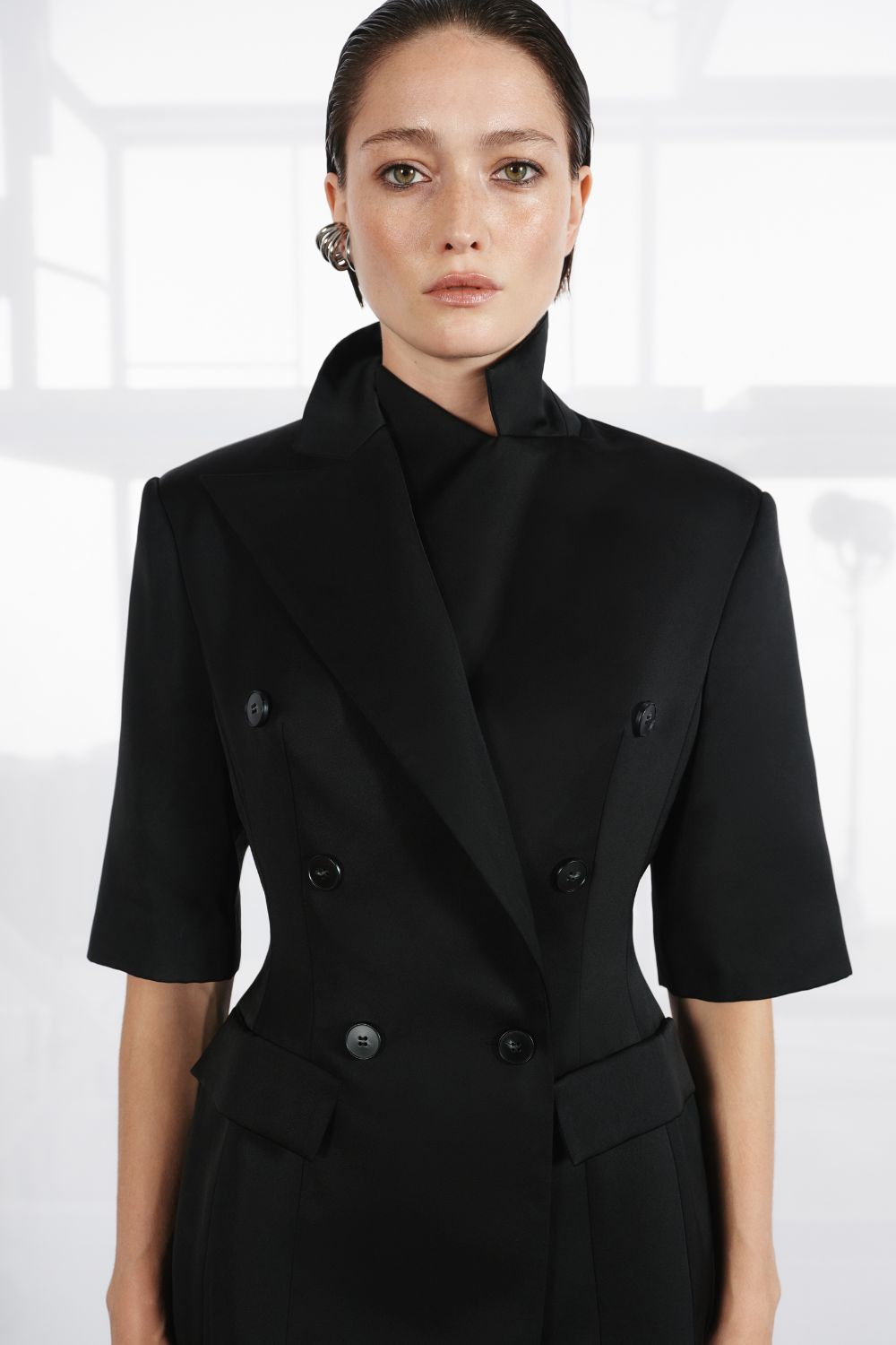 Black jacket with short sleeves