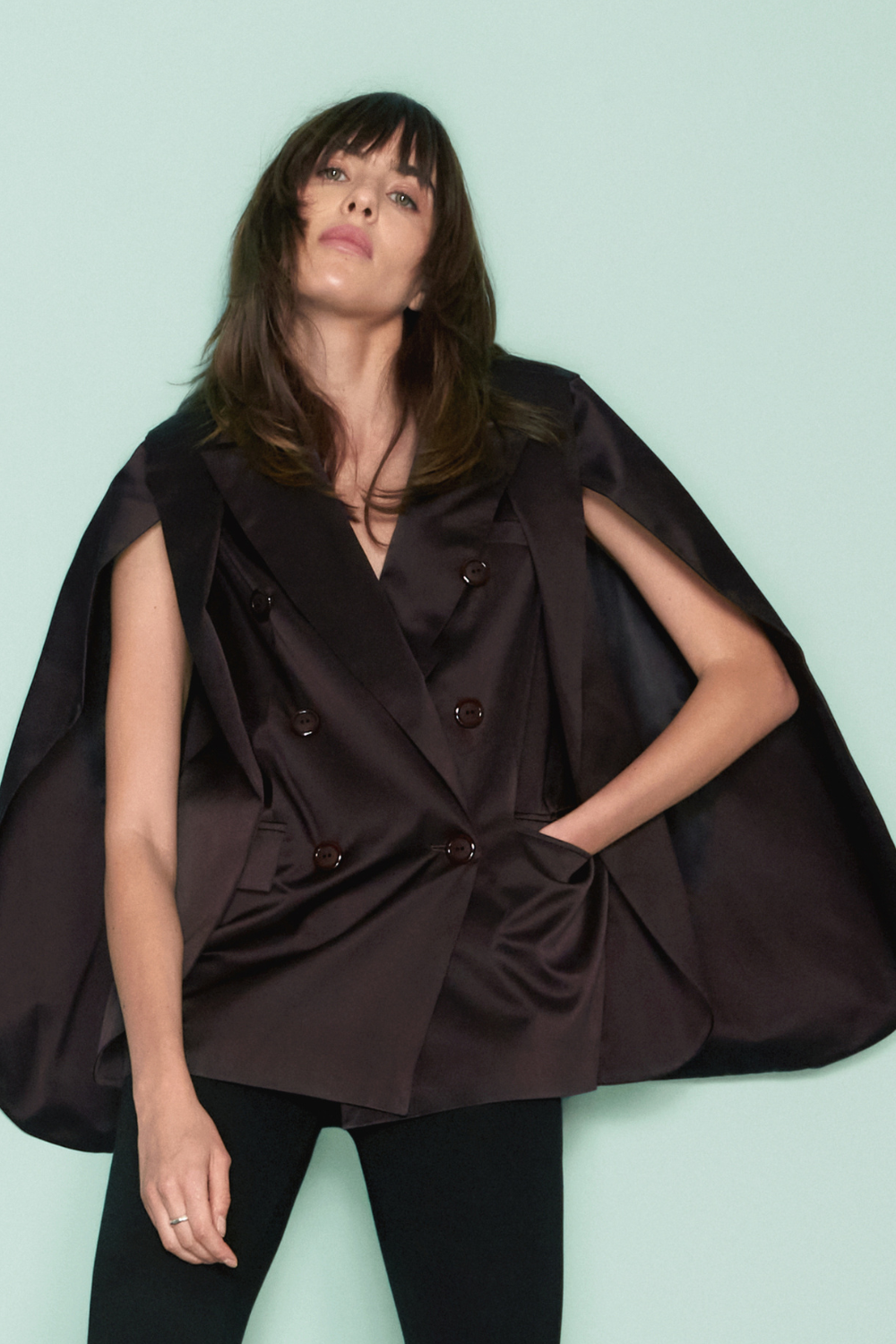 Silk jacket with sleeves Plum Bordeaux