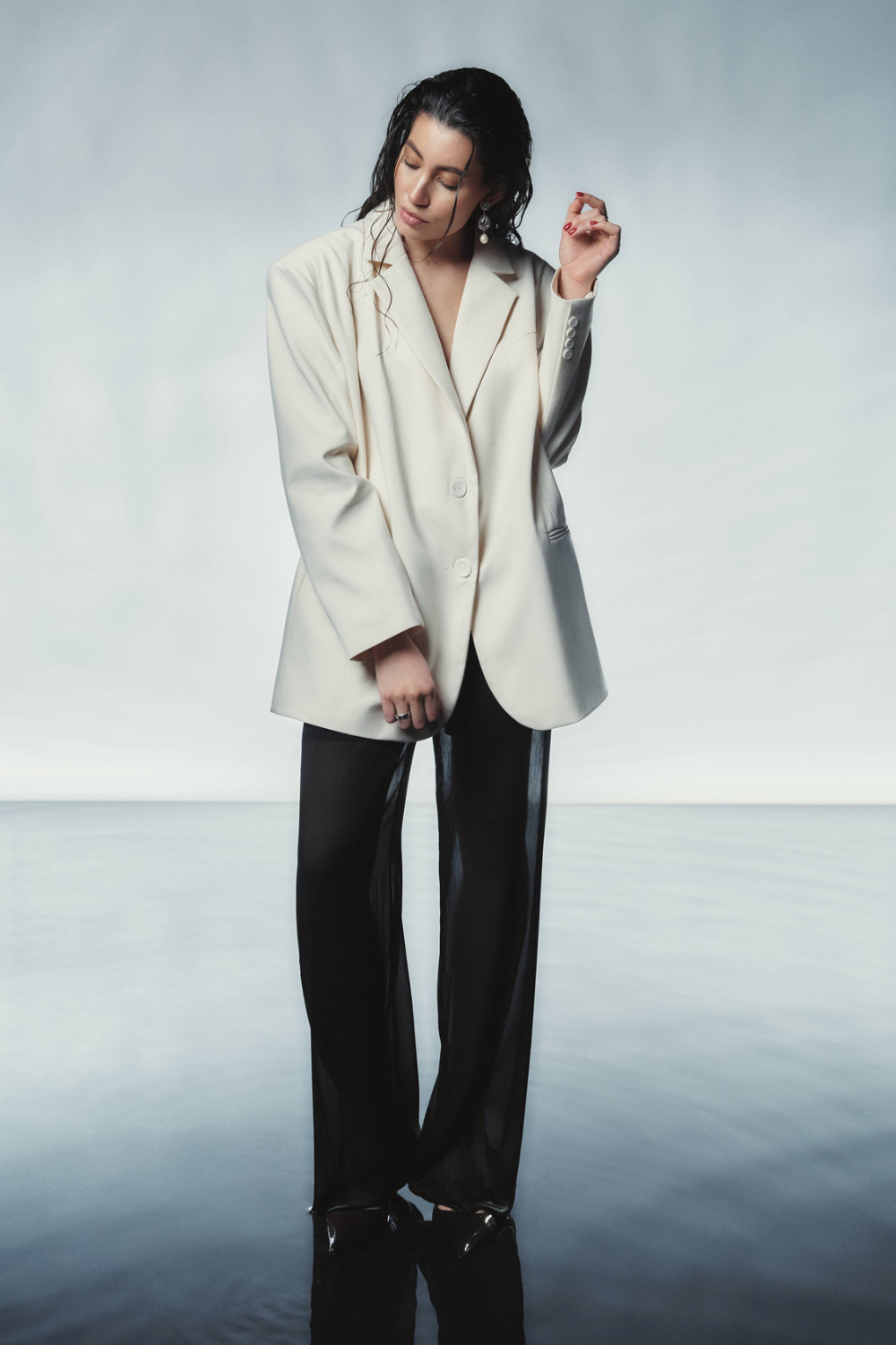 Chaqueta color crema