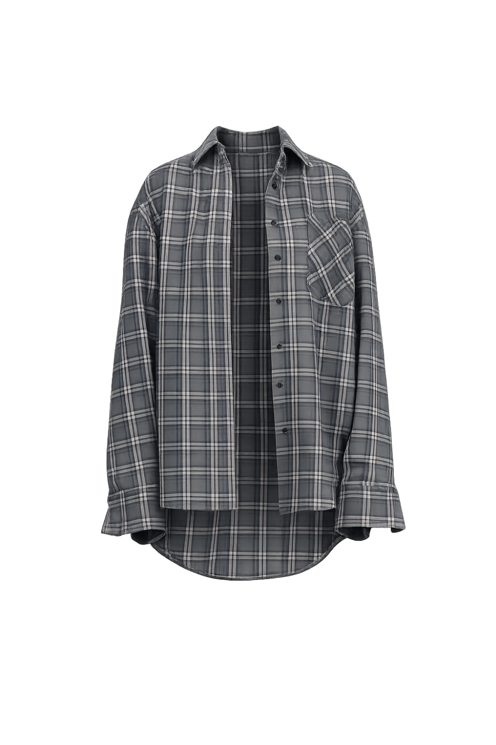 Сіра фланелева сорочка Oversize