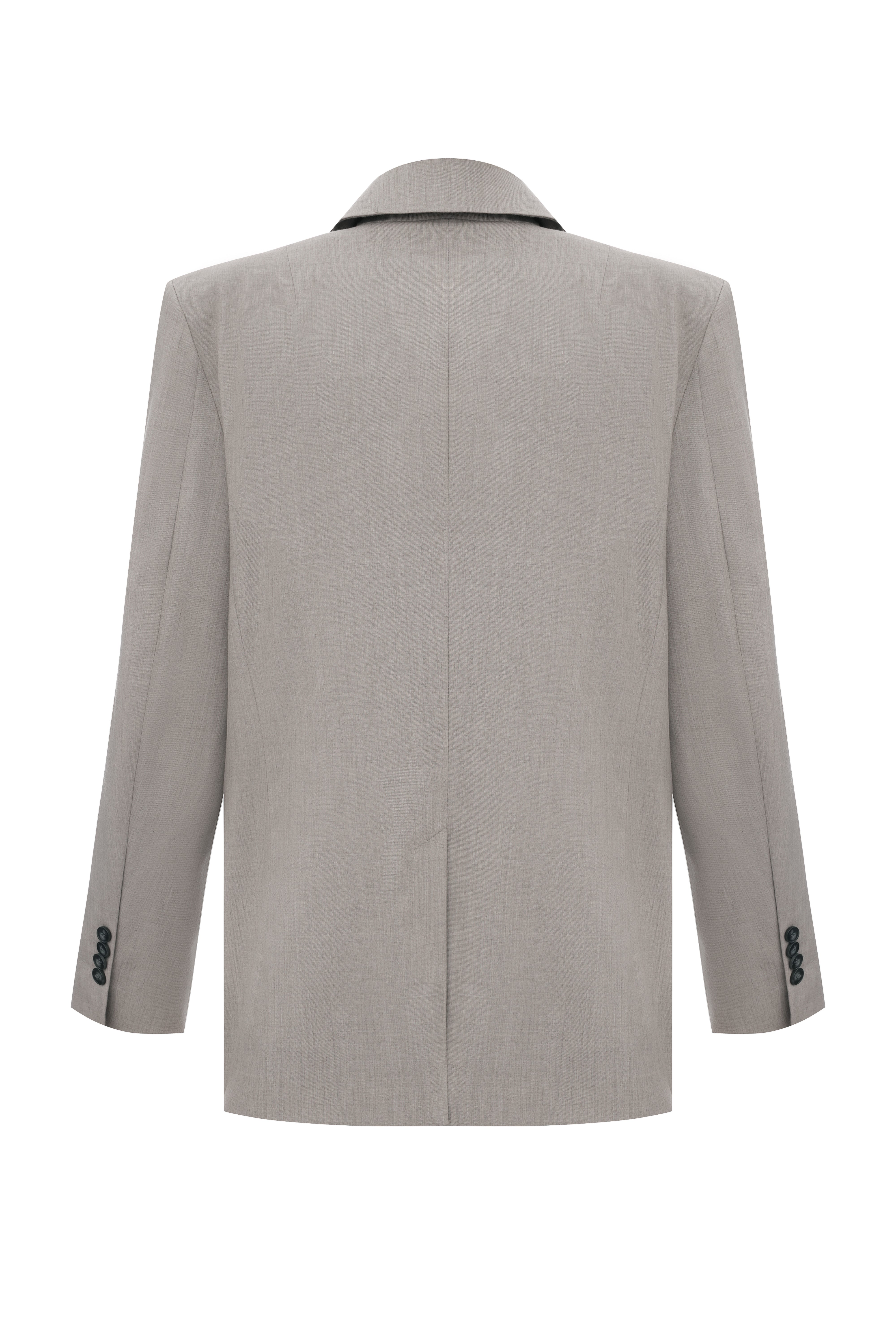 Beige double-breasted cashmere jacket