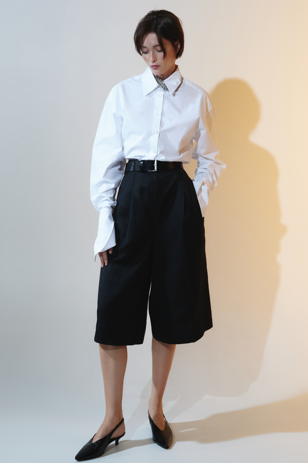 White long-sleeved shirt — Silent Force base