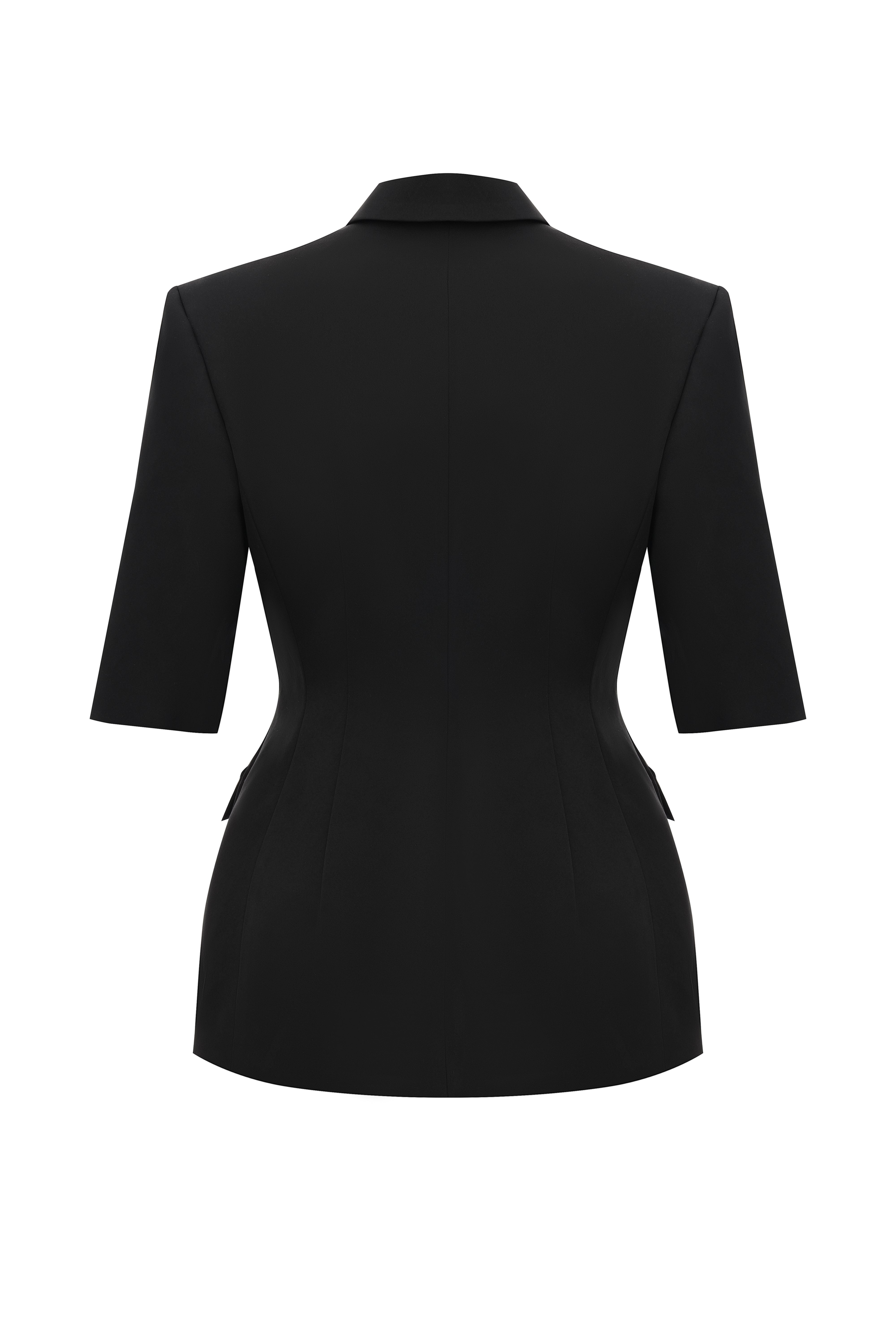 Чорний жакет із вкороченим рукавом