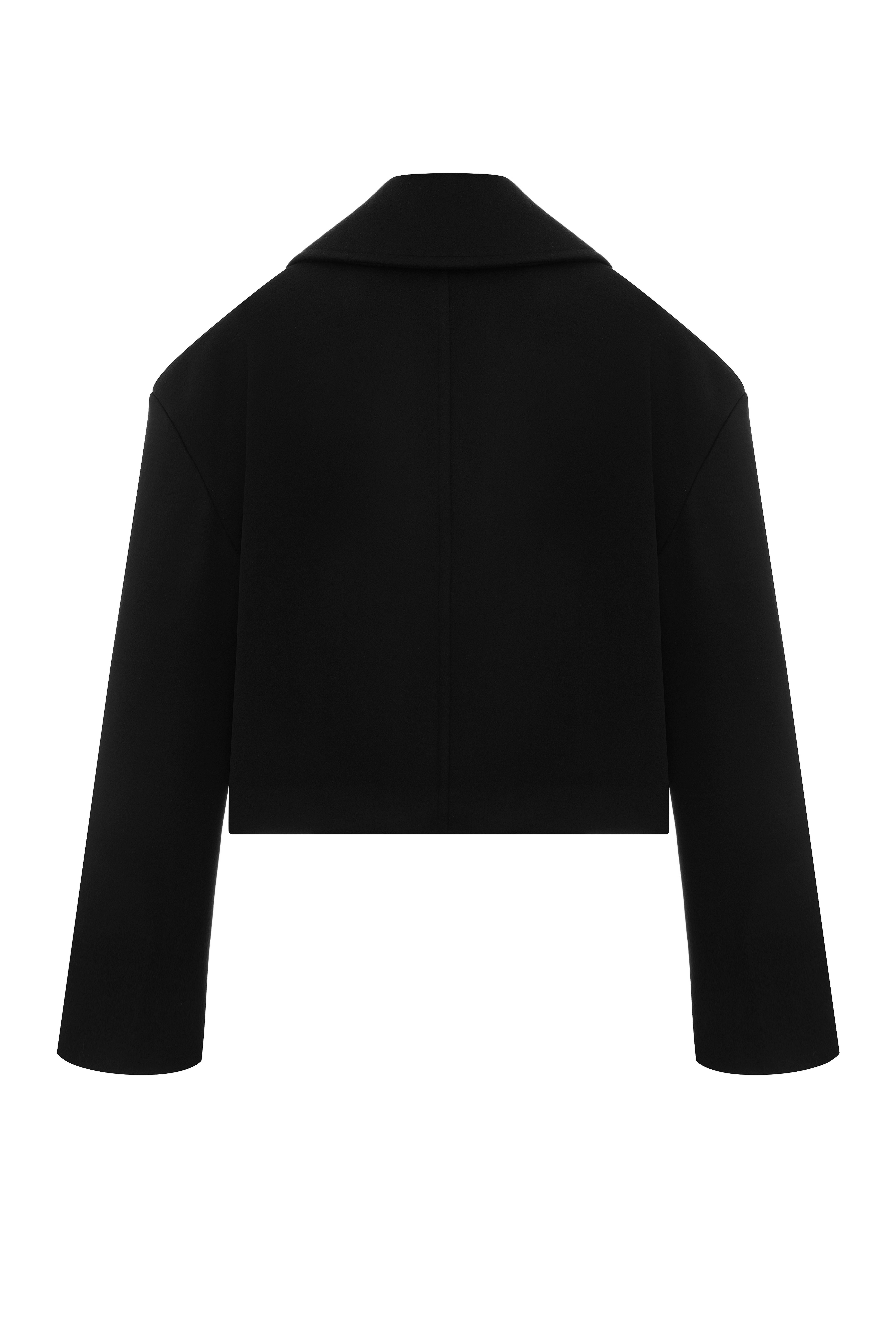 Чорне вкорочене пальто «Тиха влада»