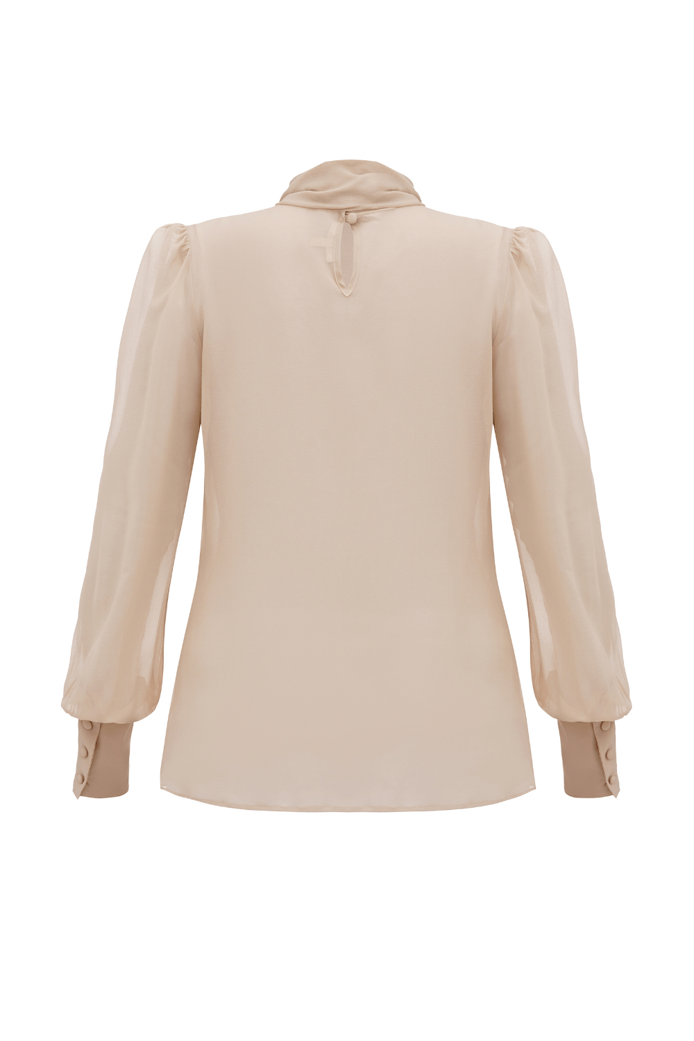 Блуза з бантом бежева