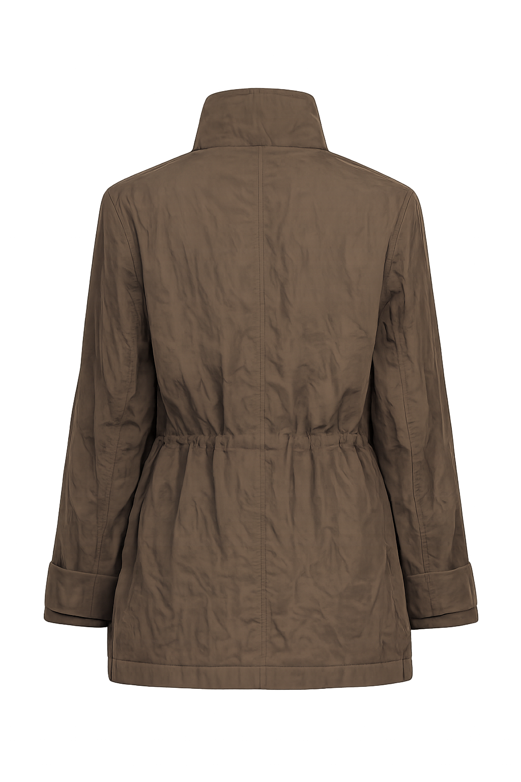 Парка коричнево-сіра з ефектом жатки