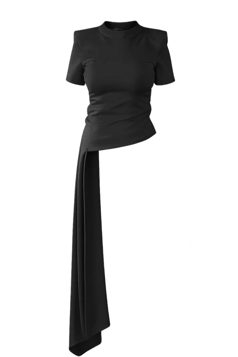 Red viscose top with a long belt