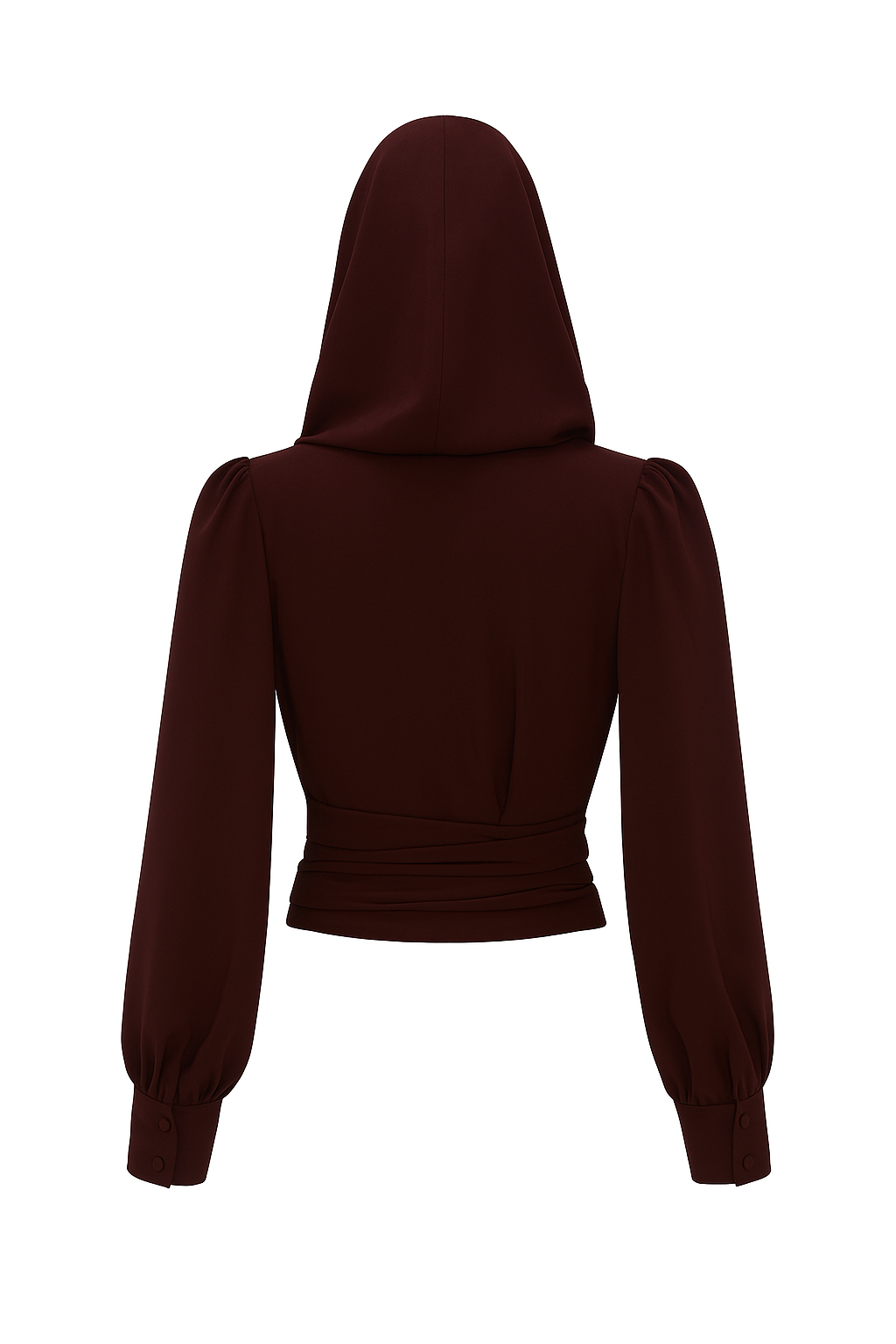 Бордовa блуза з капюшоном — акцент колекції