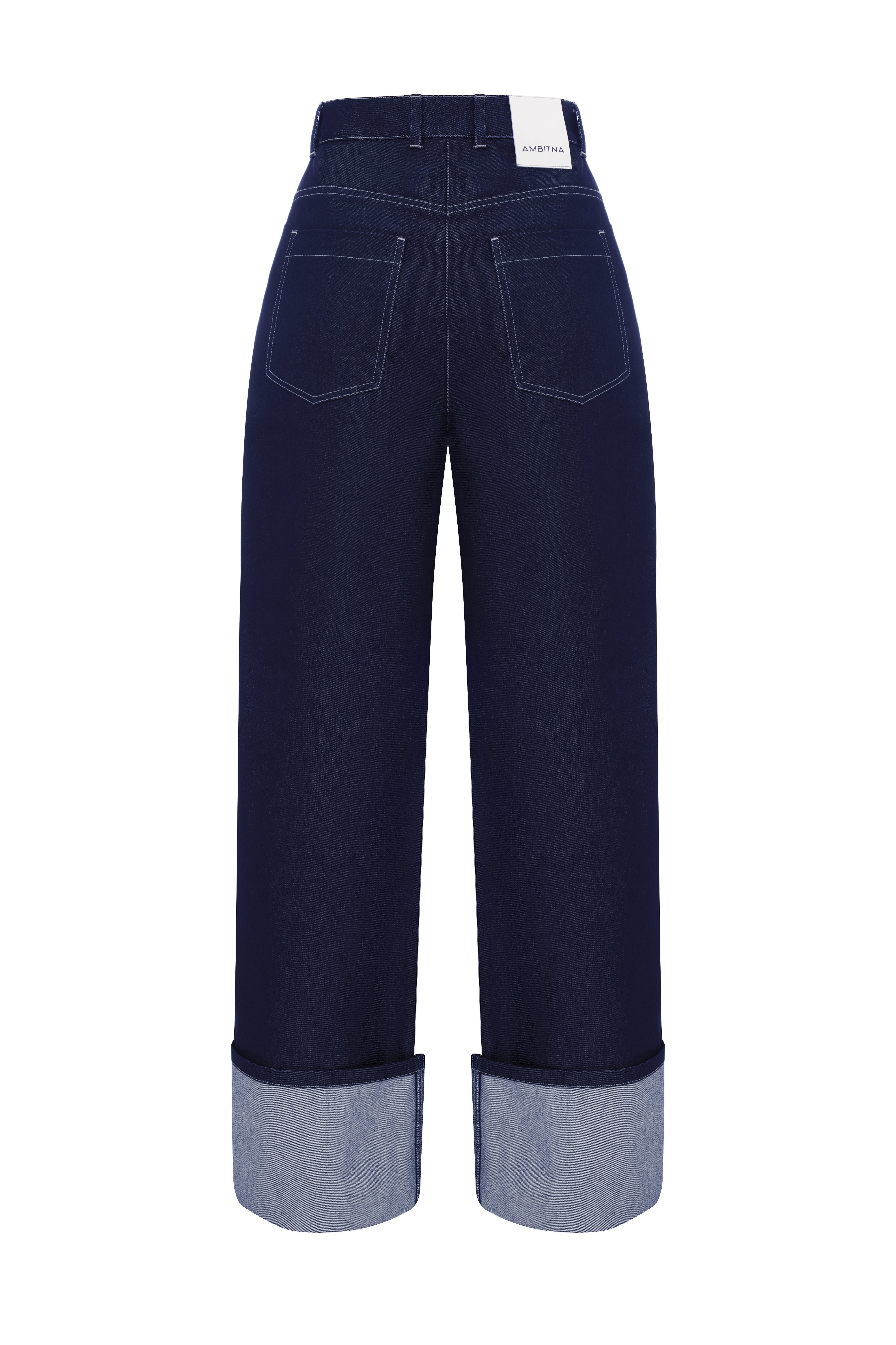 Navy blue denim suit