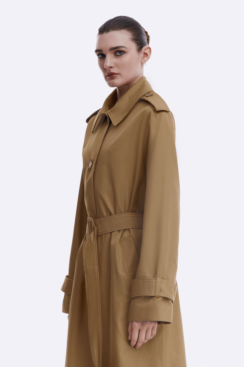 Beige trench coat