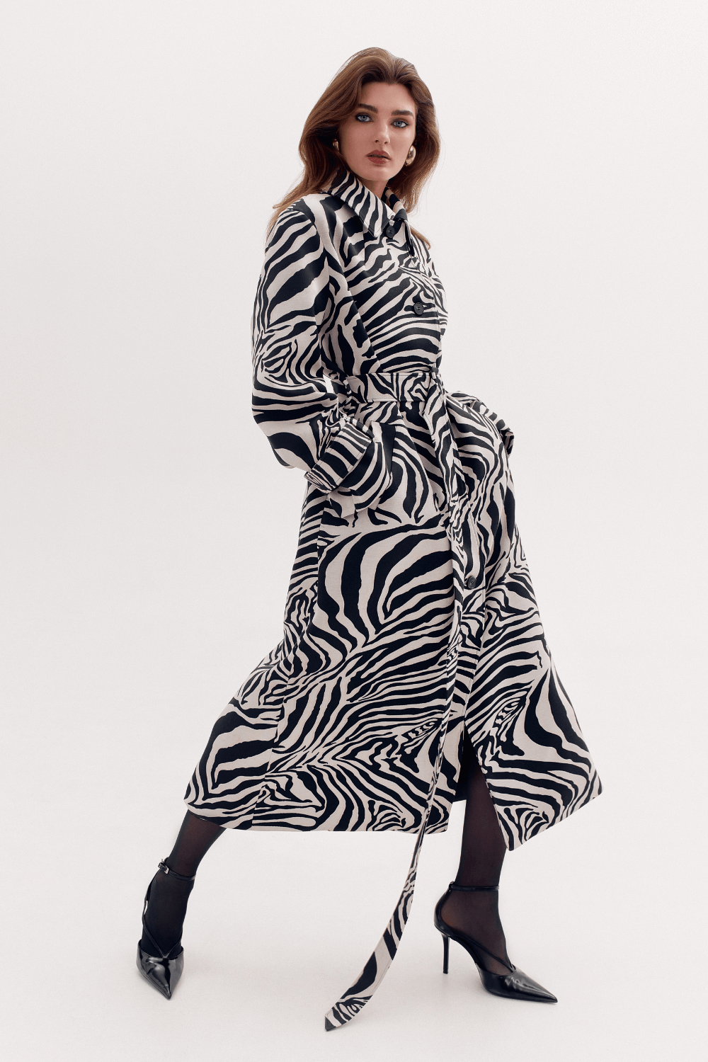 Zebra trench coat