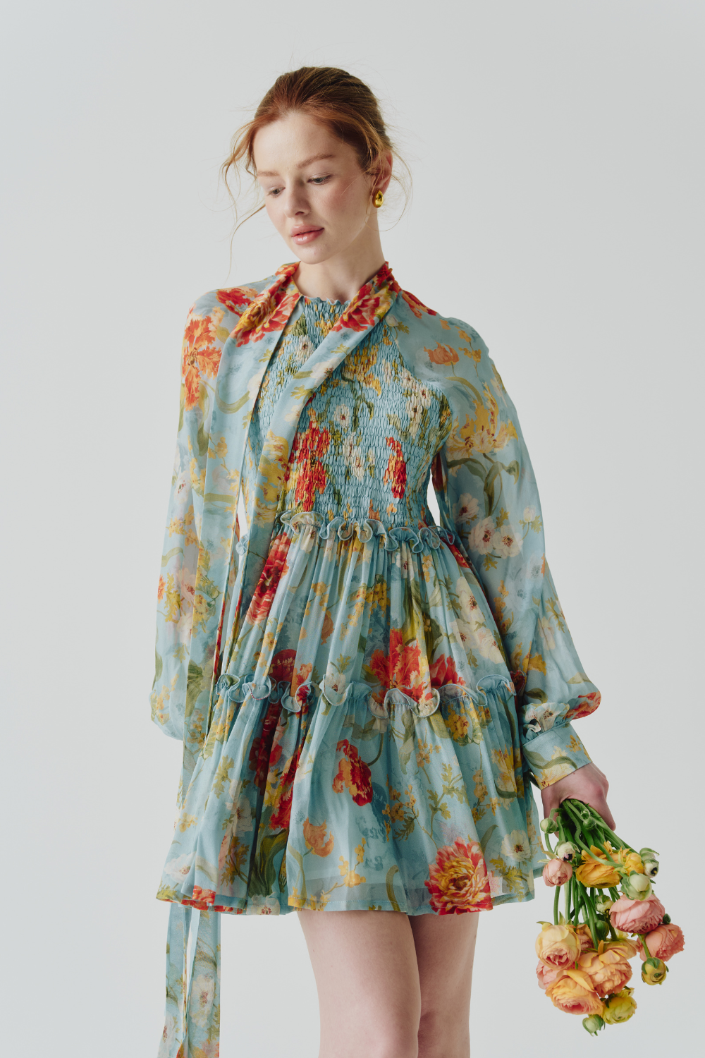 Blue floral dress