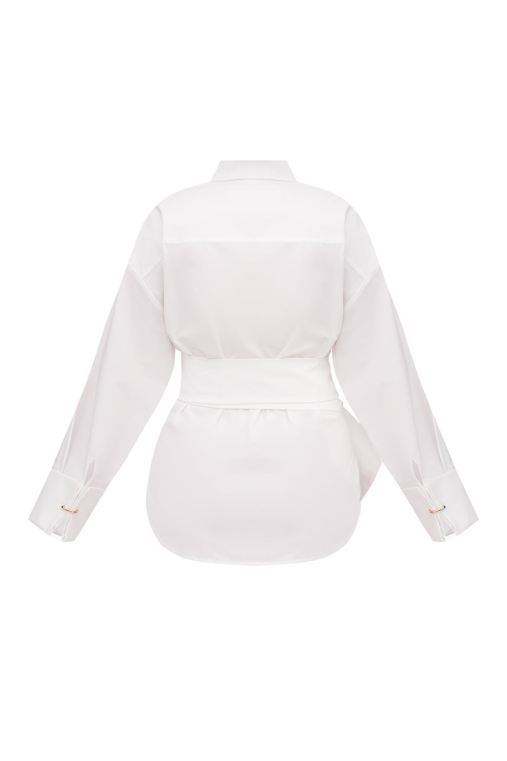 Сорочка з котону з довгими пасками на талії і запонками на рукавах