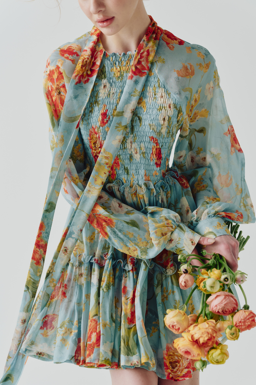 Blue floral dress