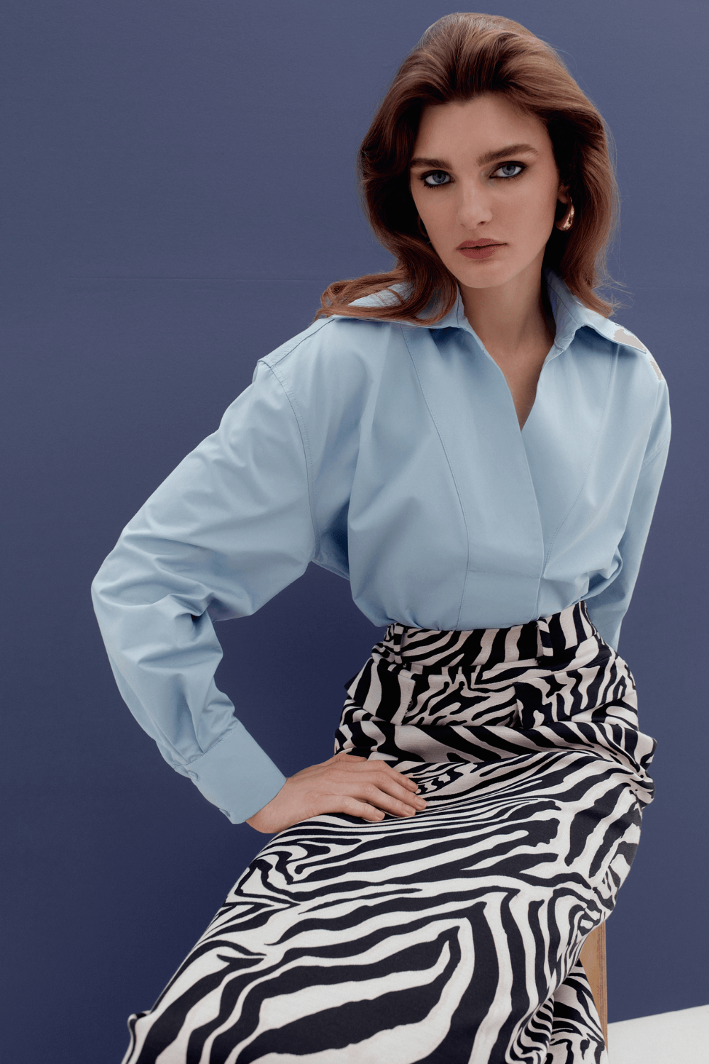 Long midi skirt zebra