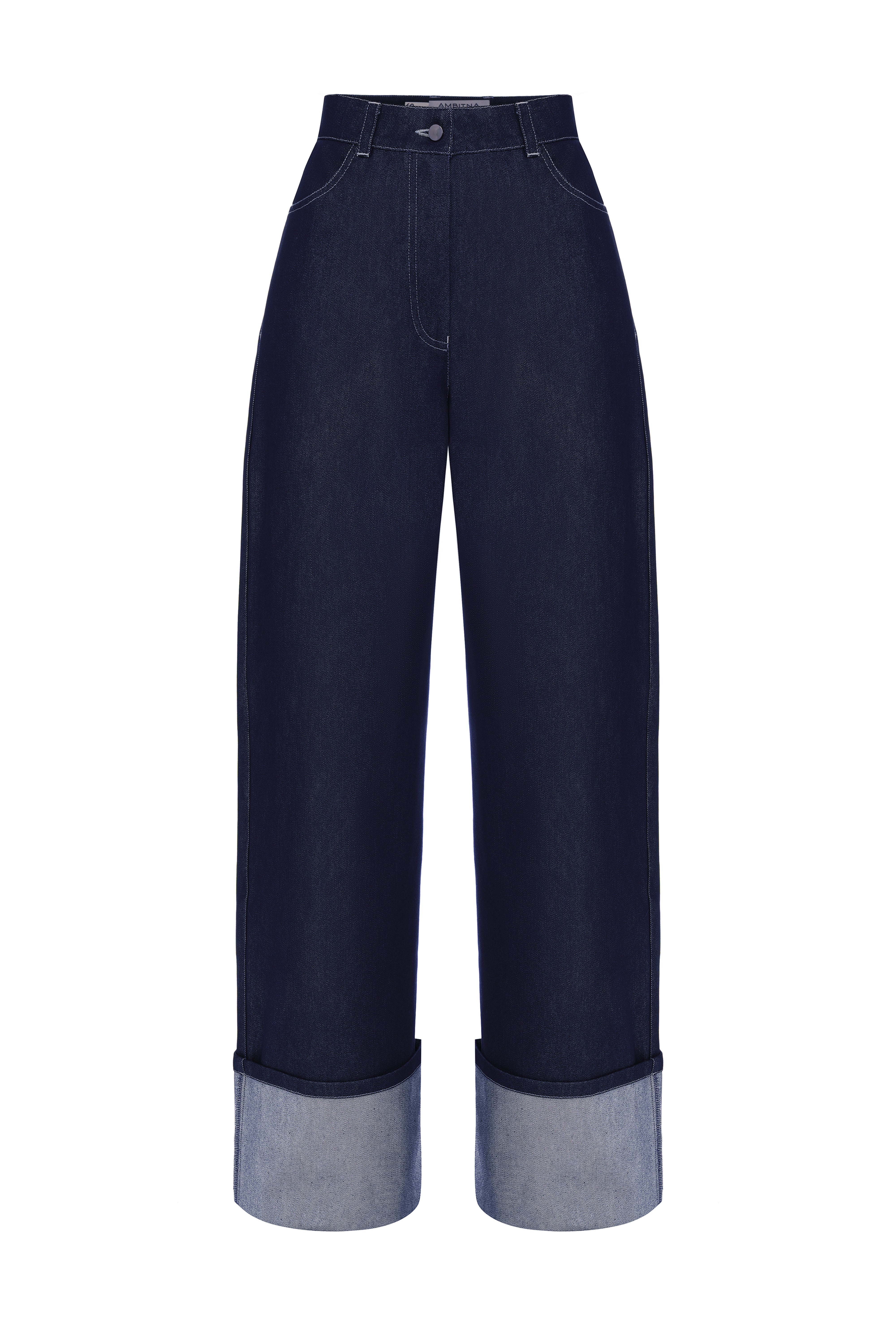 Navy blue denim suit