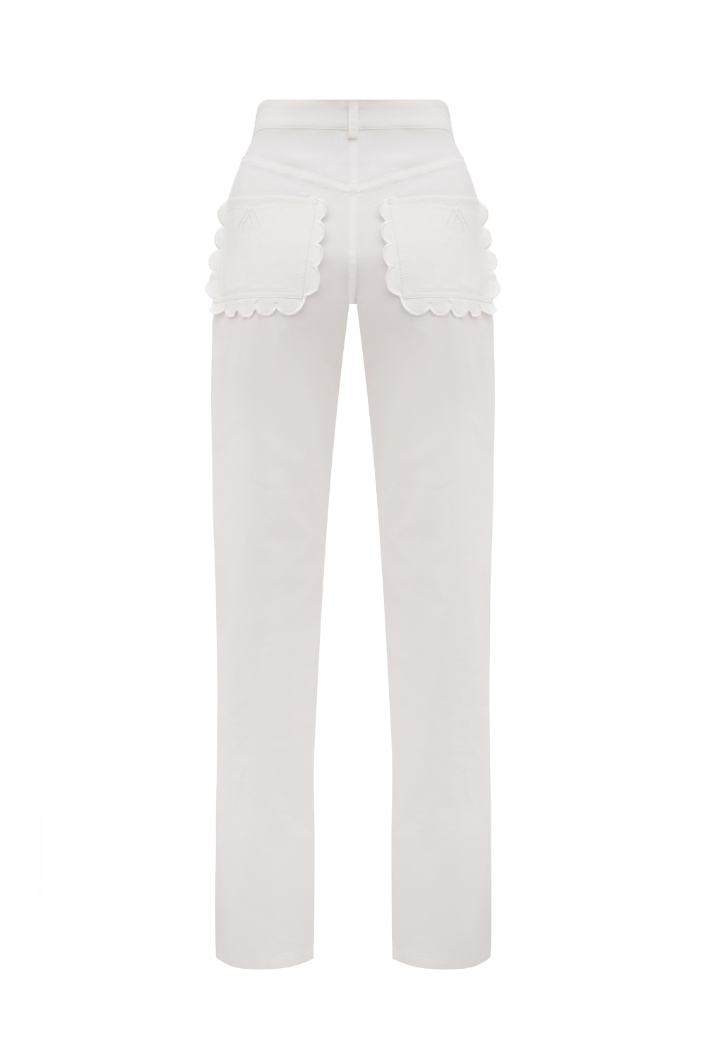 White Richelieu jeans from the back