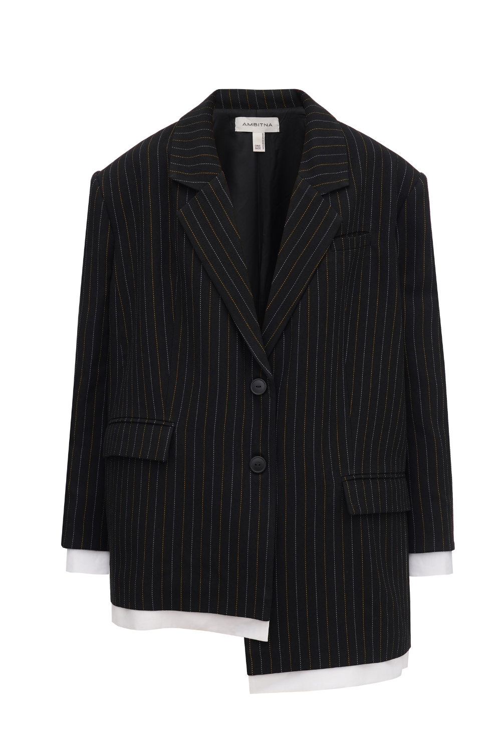 Asymmetric striped jacket