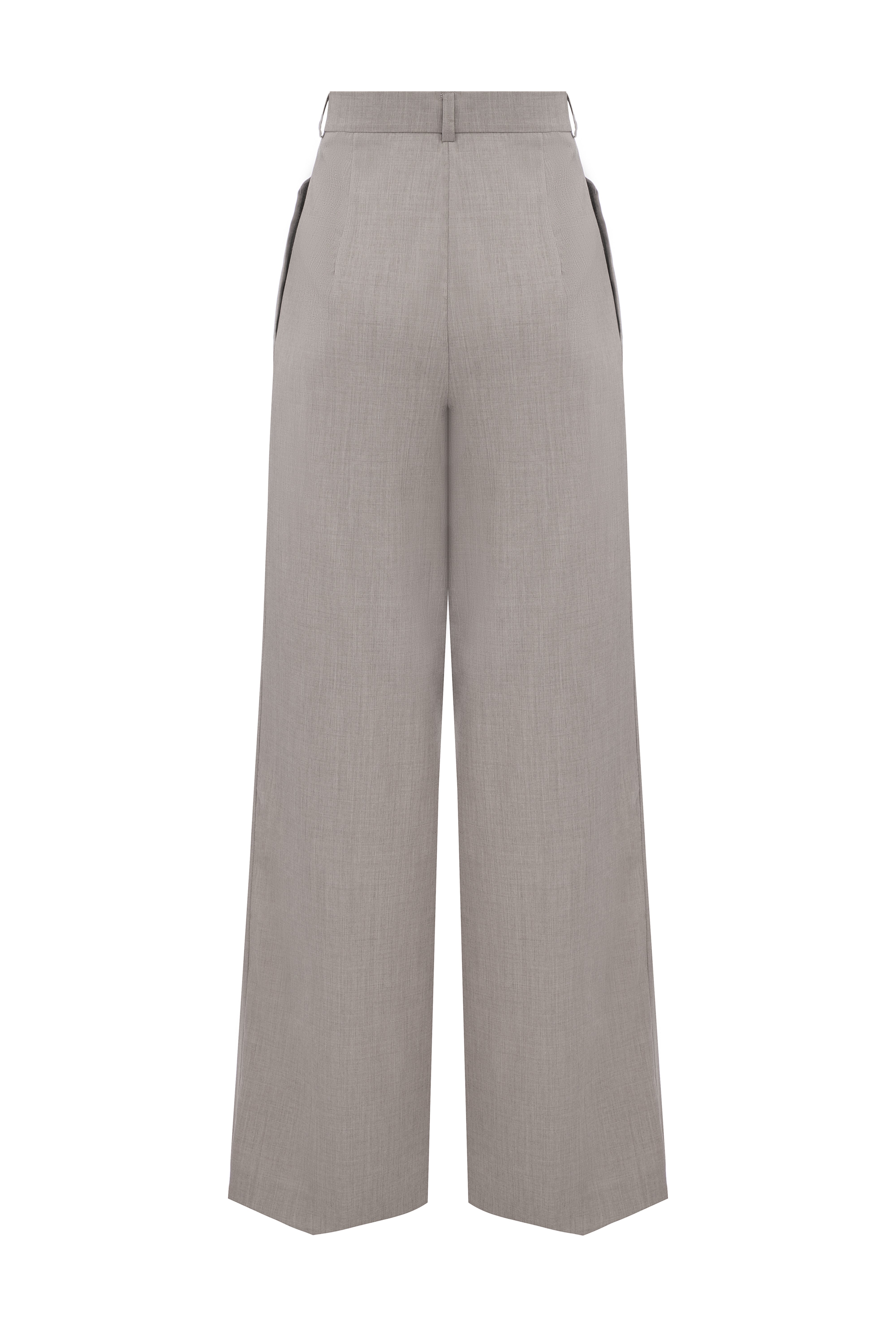 Beige cashmere trousers
