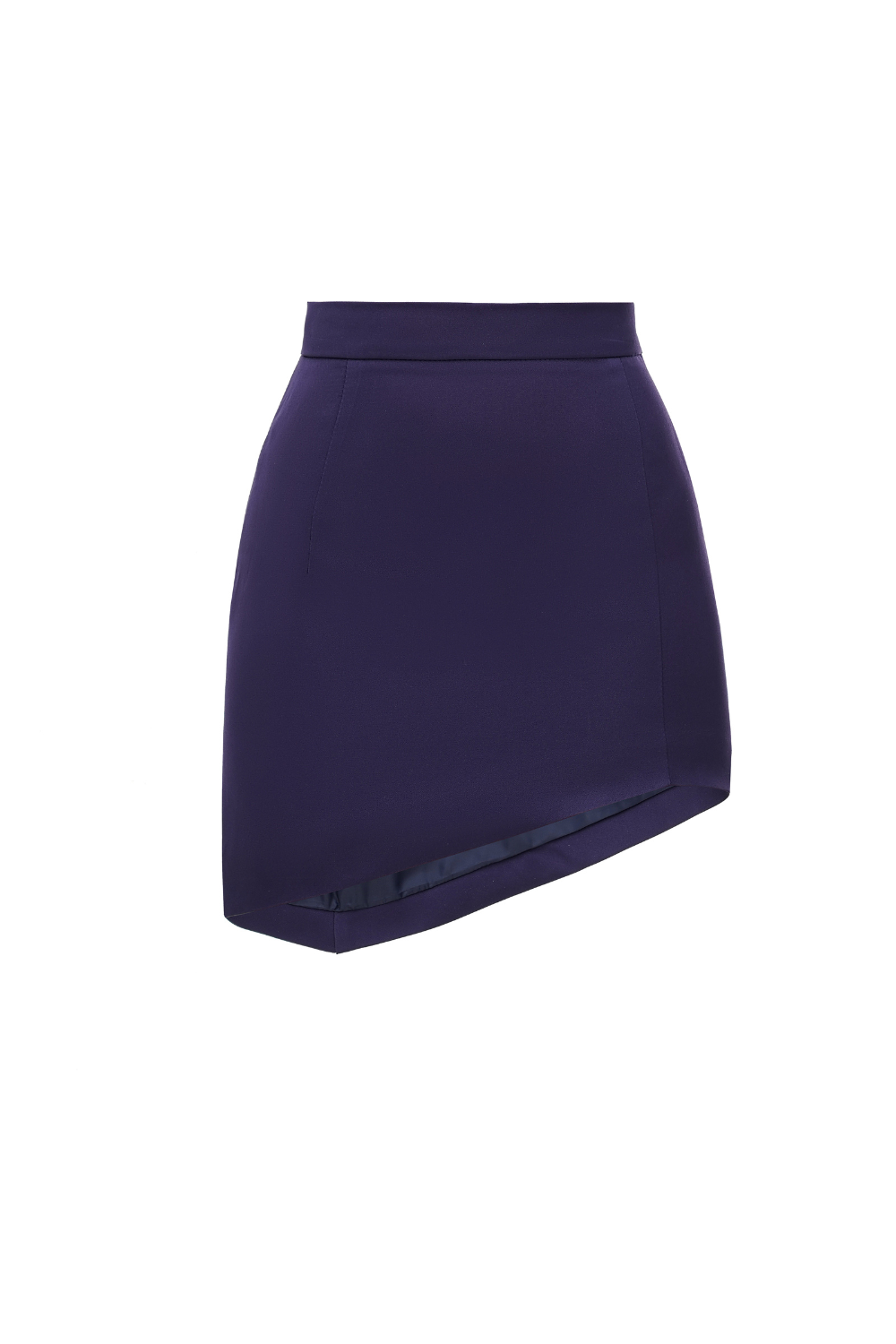 The skirt is short blue