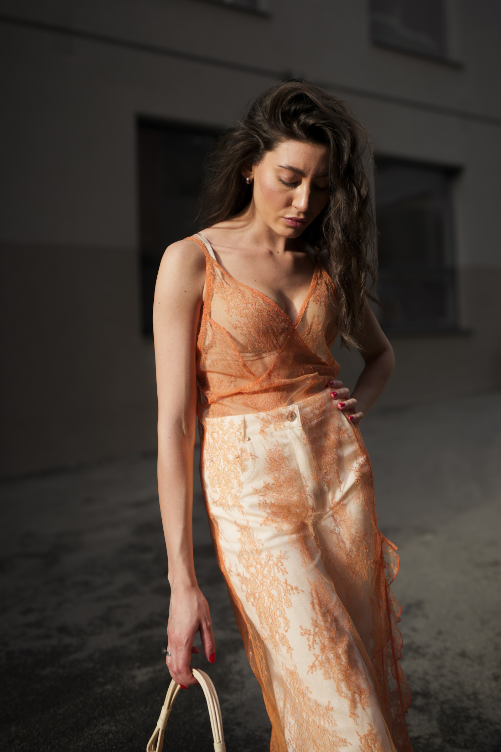 Orange lace sundress