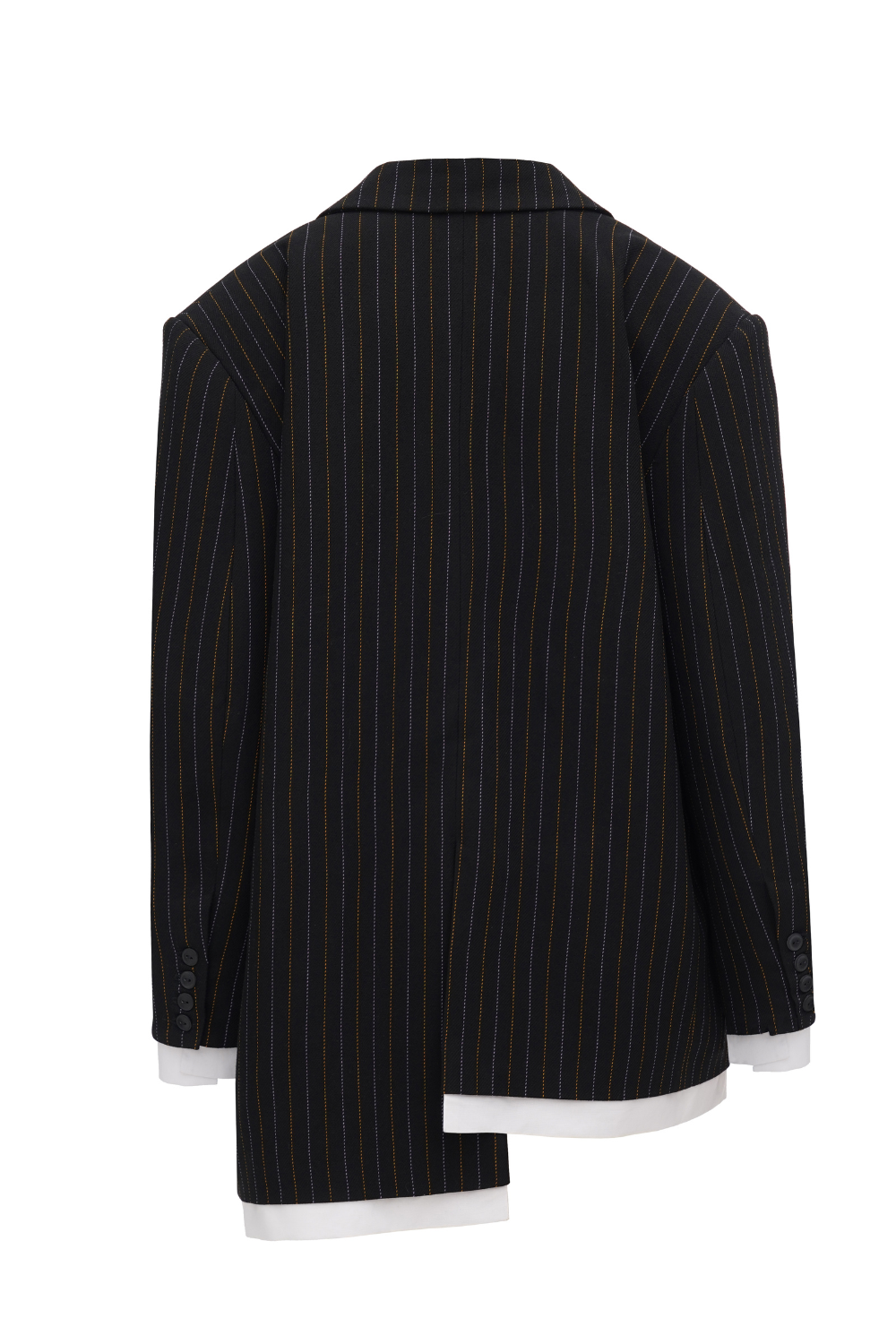 Asymmetric striped jacket