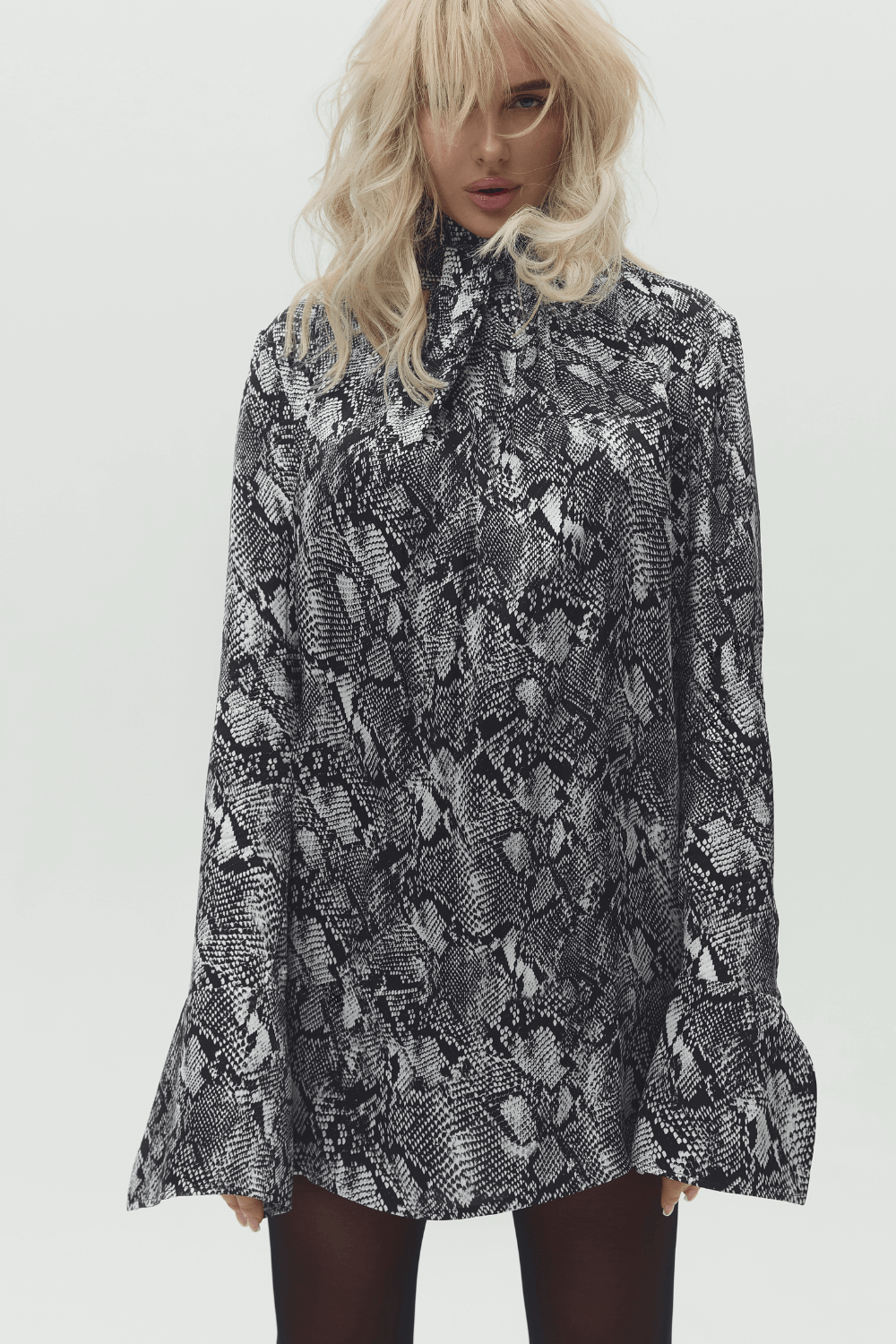 Snake print mini dress