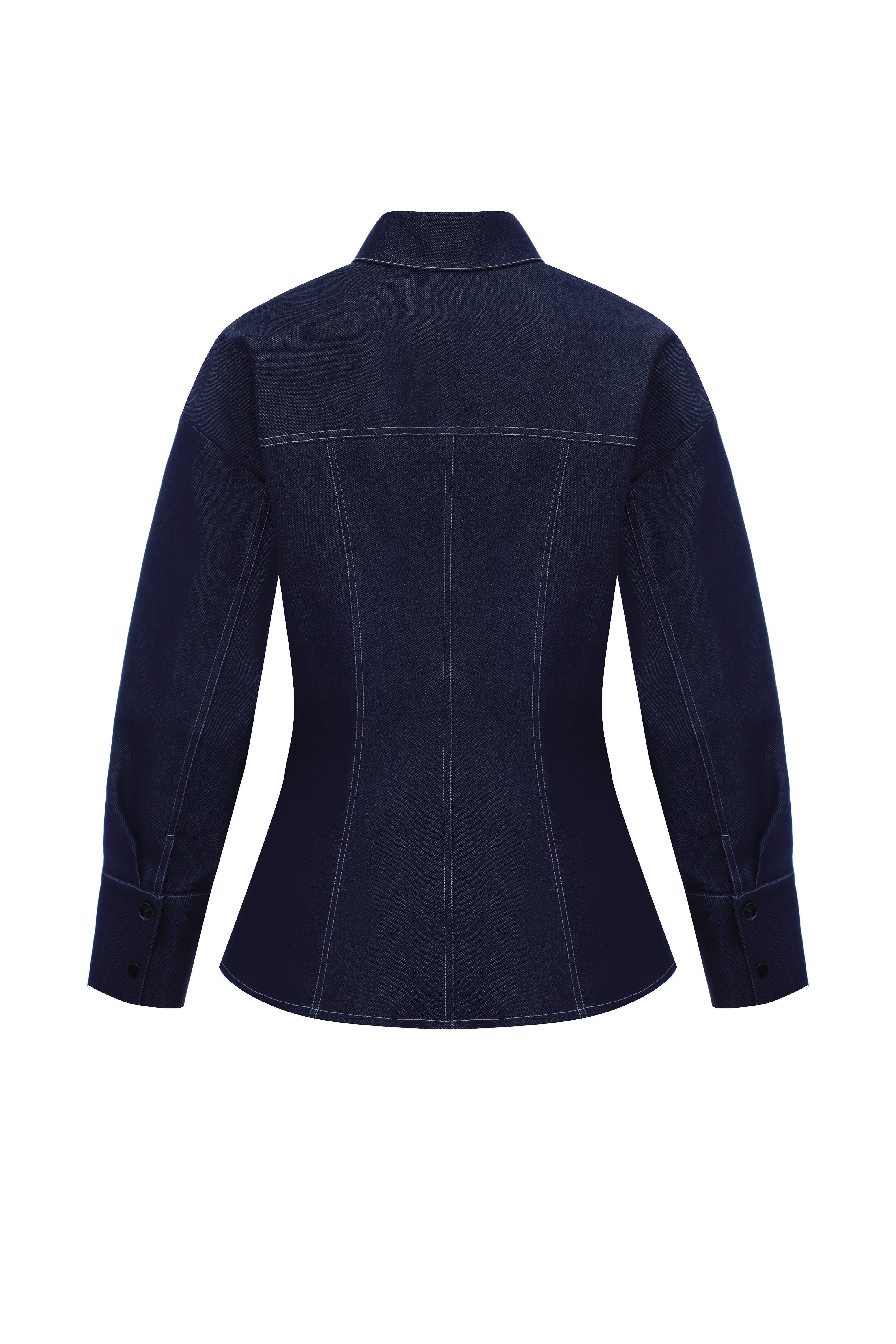 Navy blue denim suit