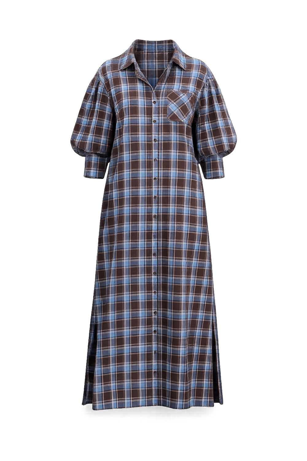 СУКНЯ-СОРОЧКА BETWEEN БЛАКИТНО-КОРИЧНЕВА