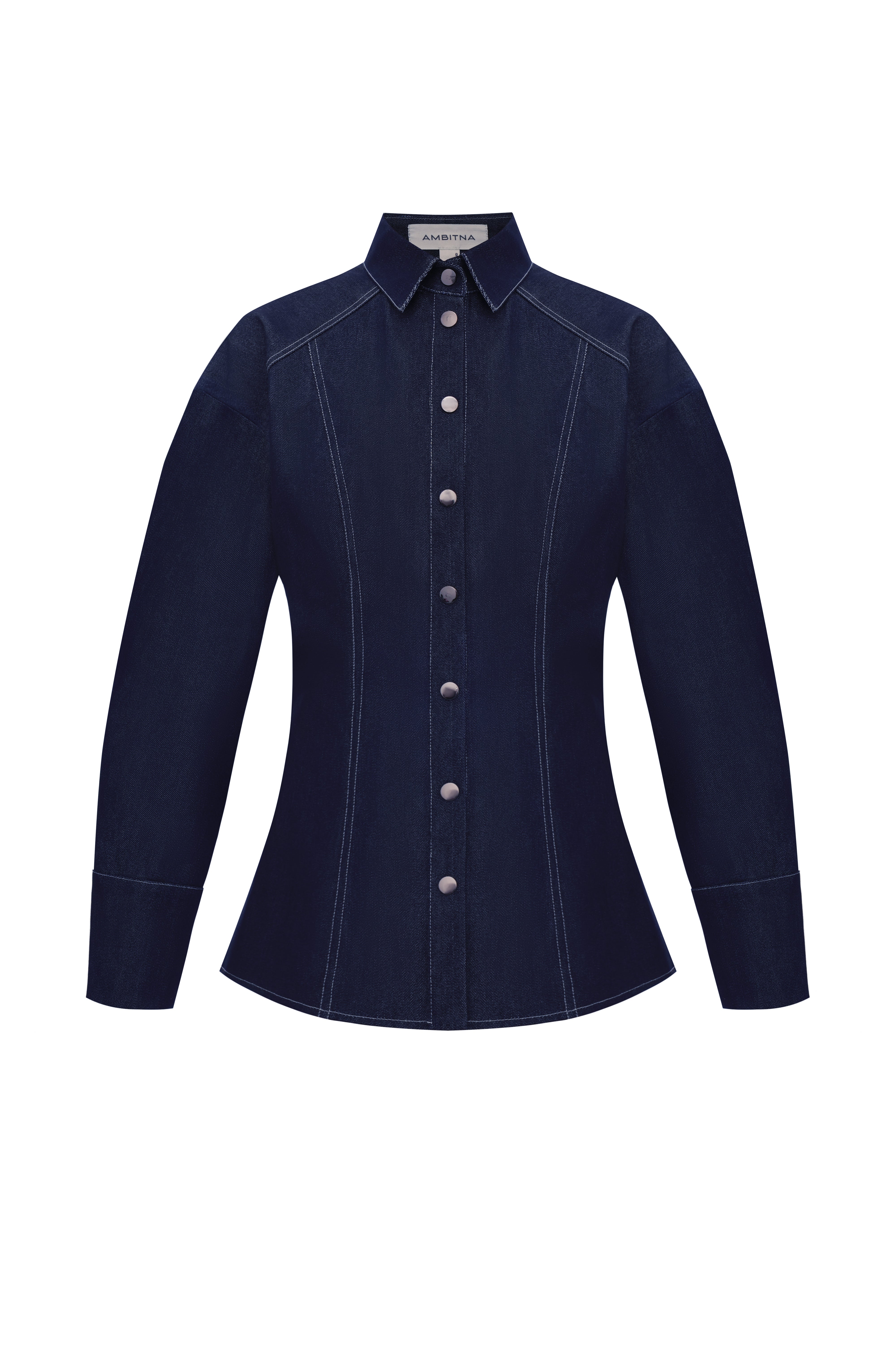 Navy blue denim suit