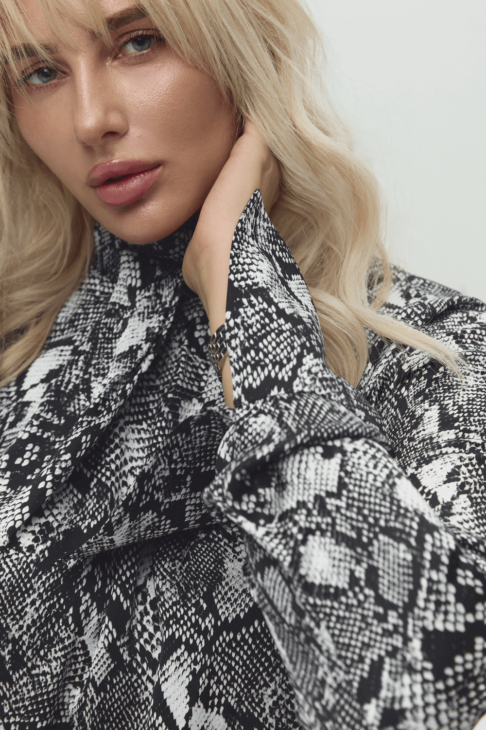 Snake print mini dress