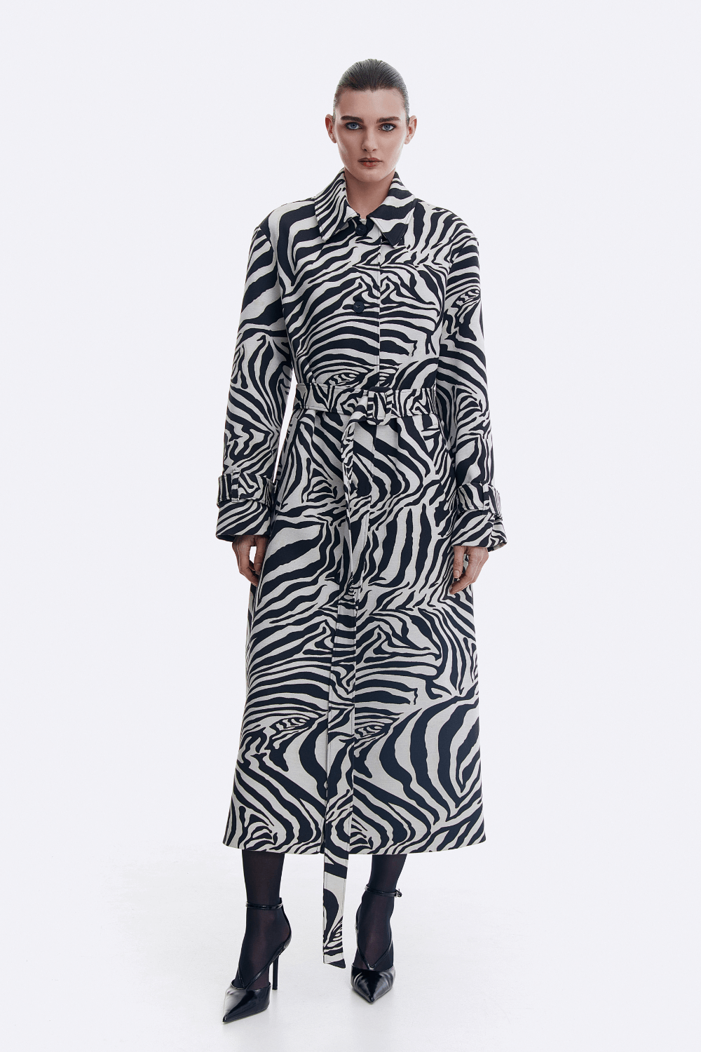 Zebra trench coat