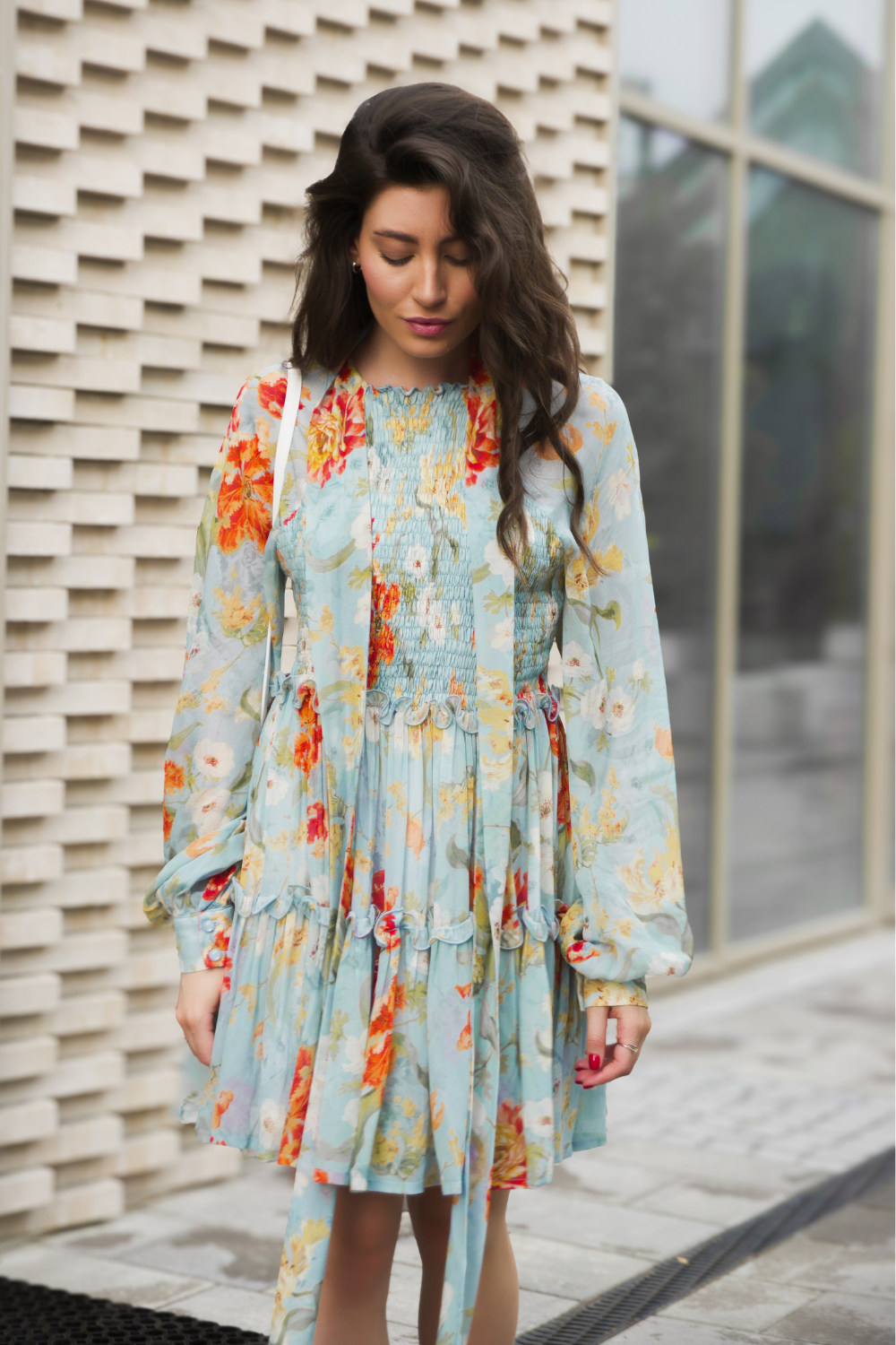 Blue floral dress