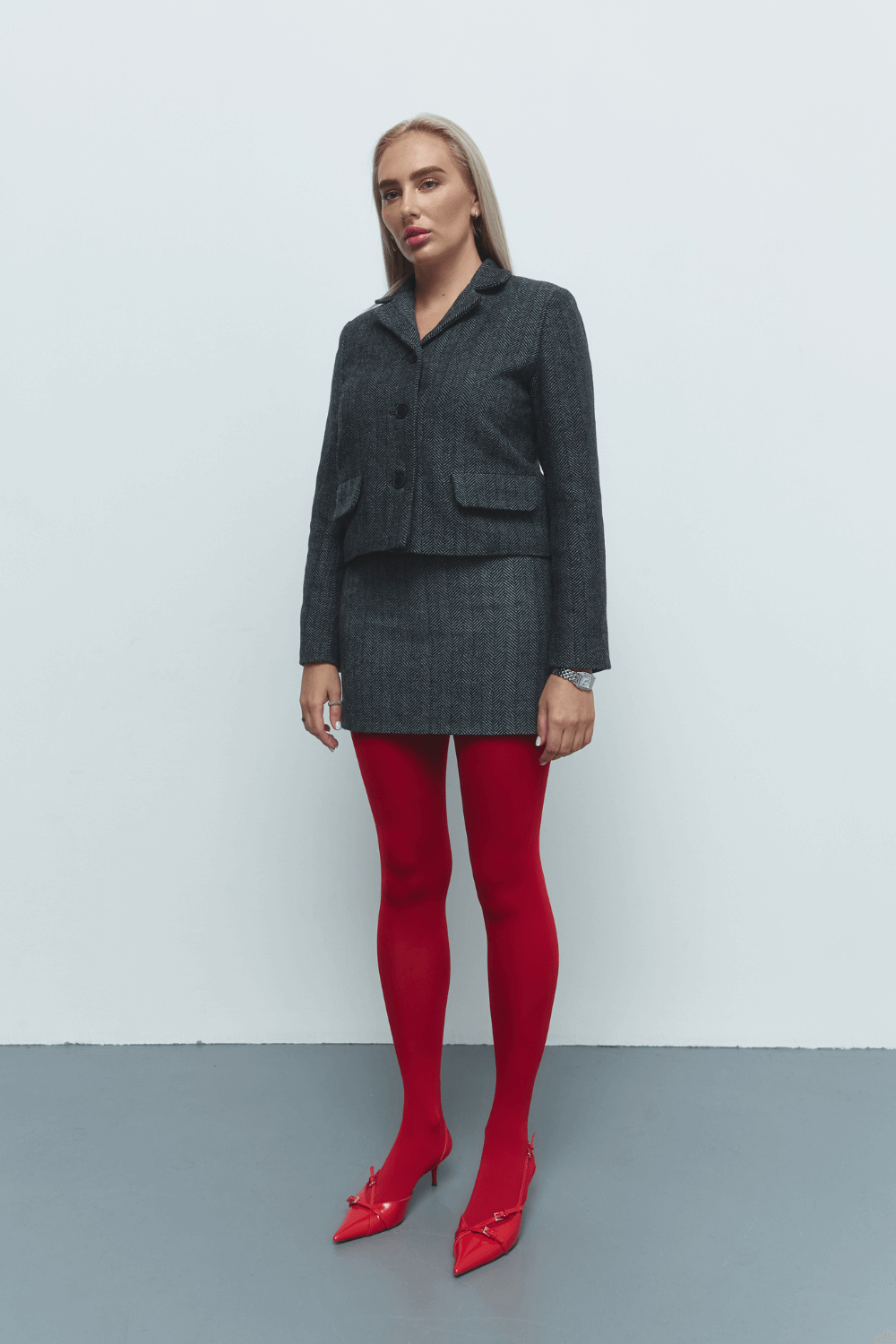 Warm suit jacket and skirt