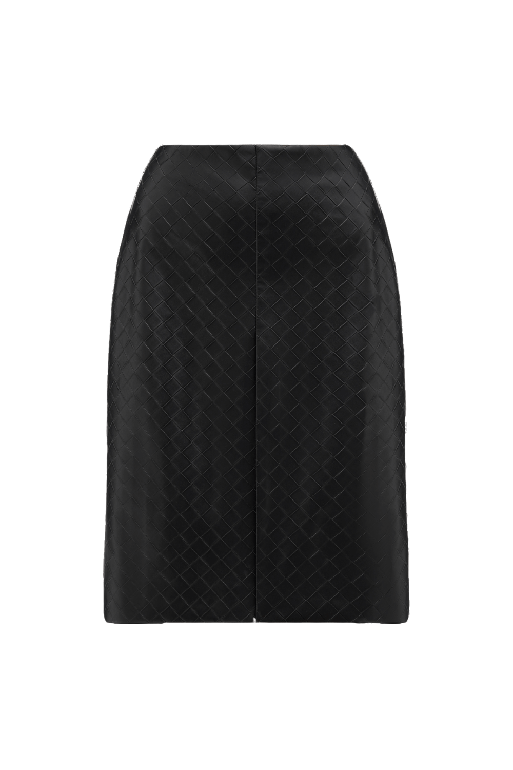 Black faux leather midi skirt