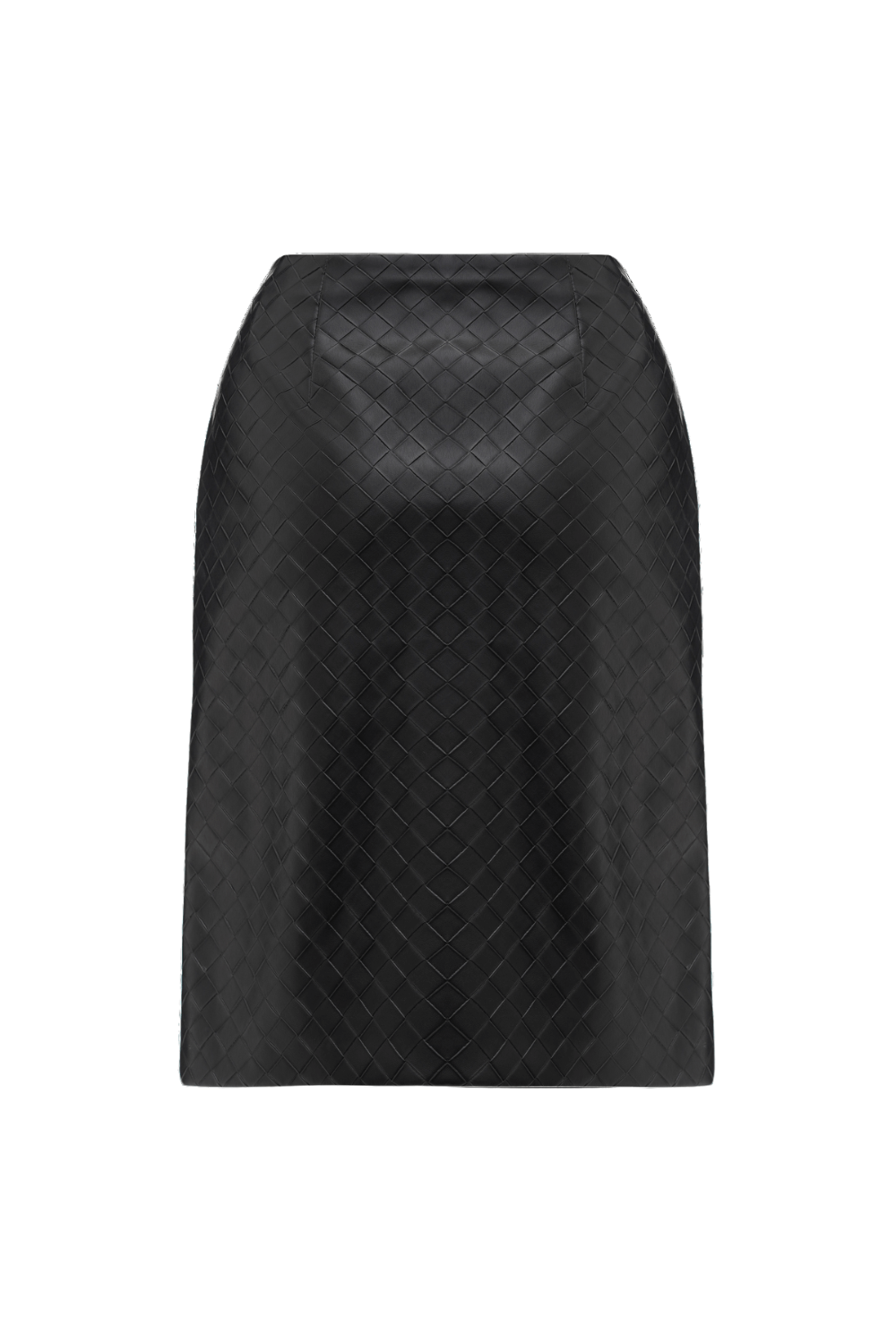 Black faux leather midi skirt