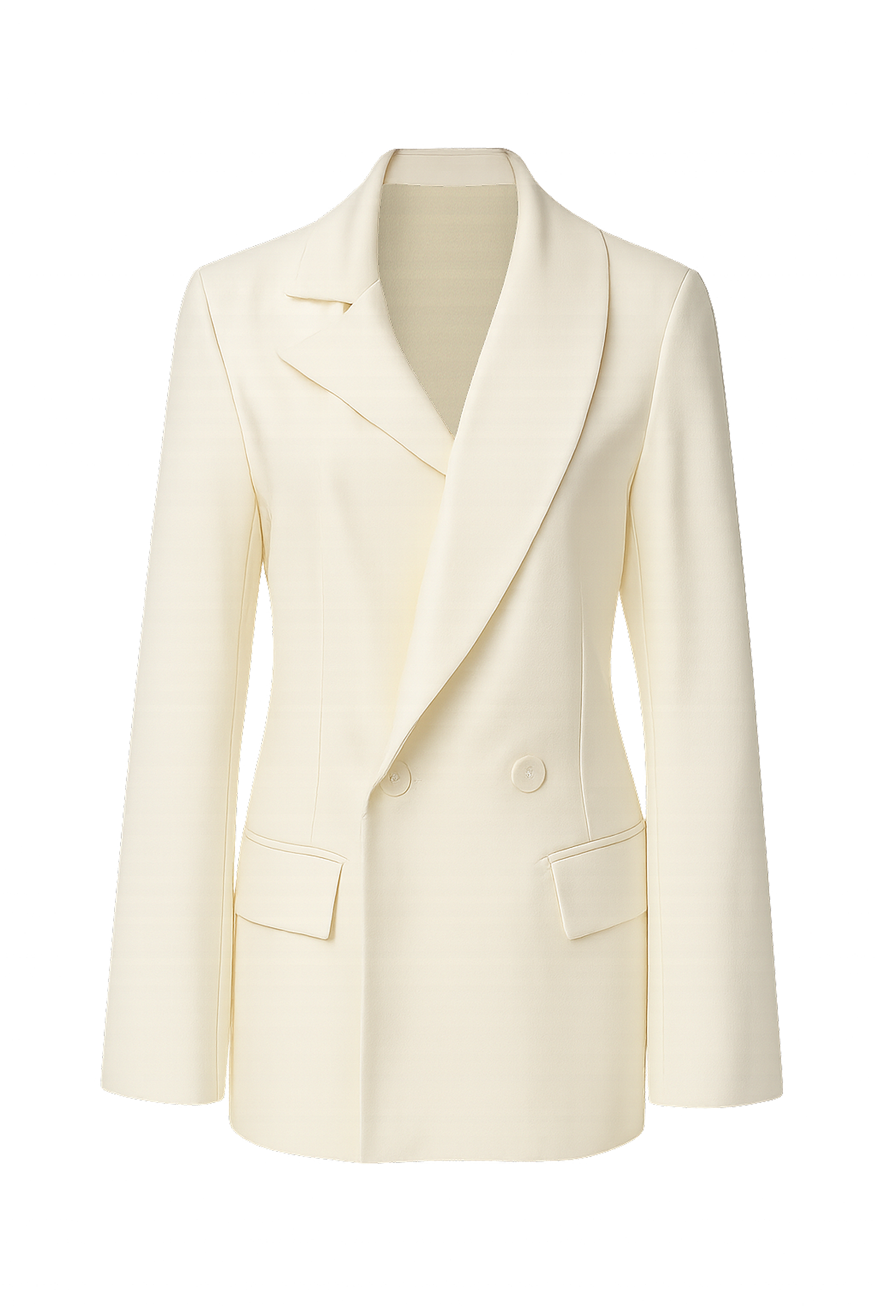 Піджак молочний з асиметричним воротом