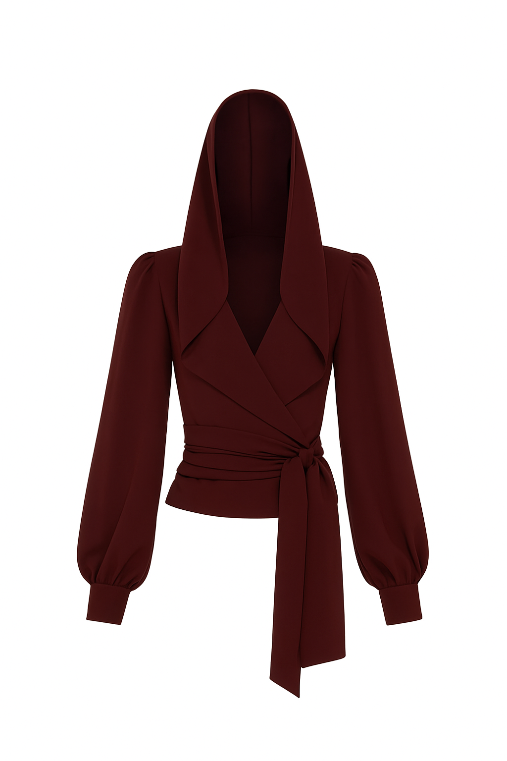 Бордовa блуза з капюшоном — акцент колекції